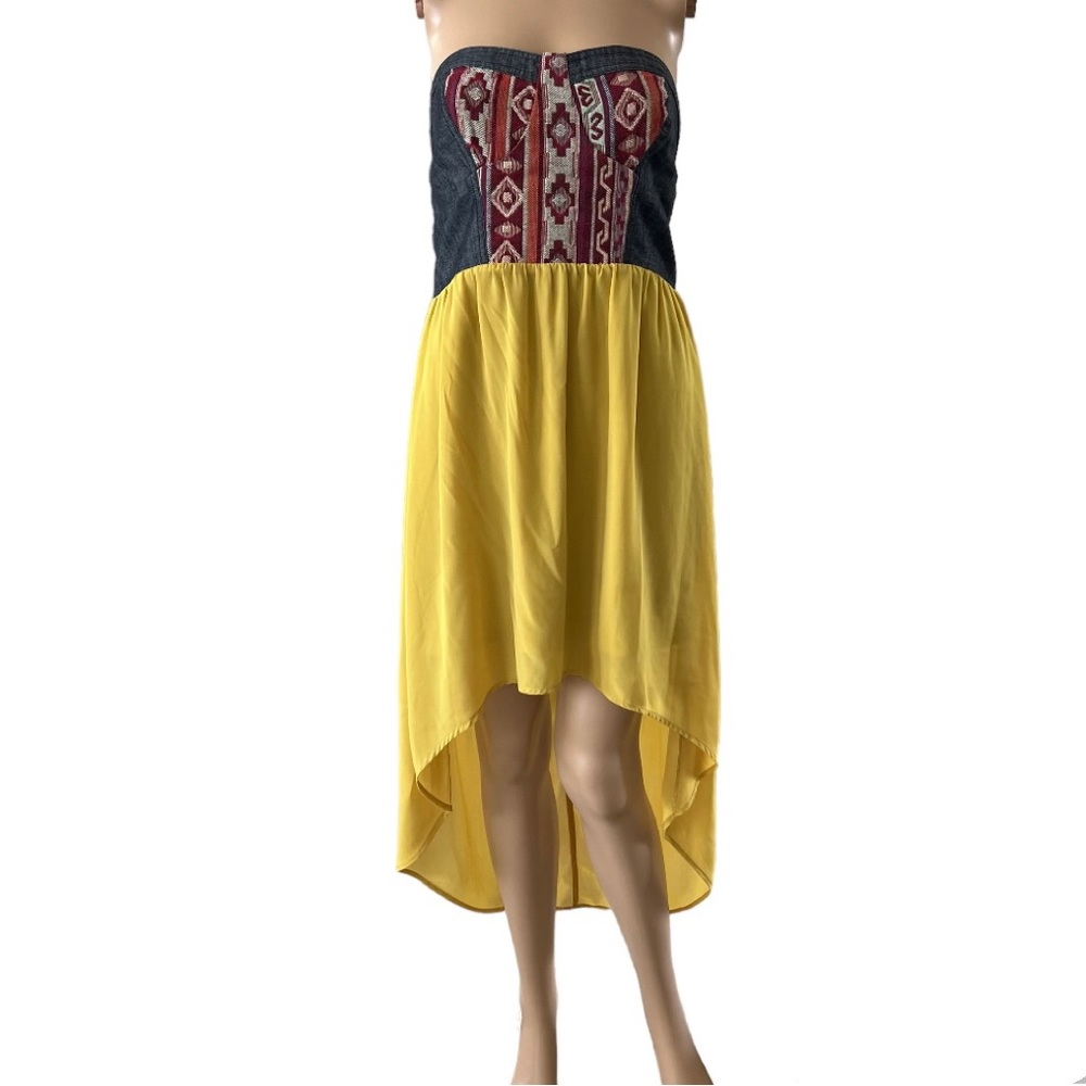 Billy by Flying Tomato Sleeveless High/Low Dress Denim fabric Flowy